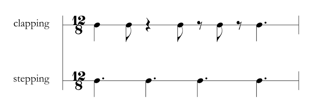 Musical notation. Time signature 12/8. More description below.